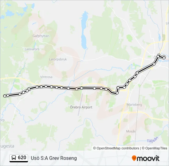 620 Bus Line Map