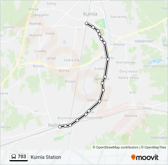 703 Bus Line Map