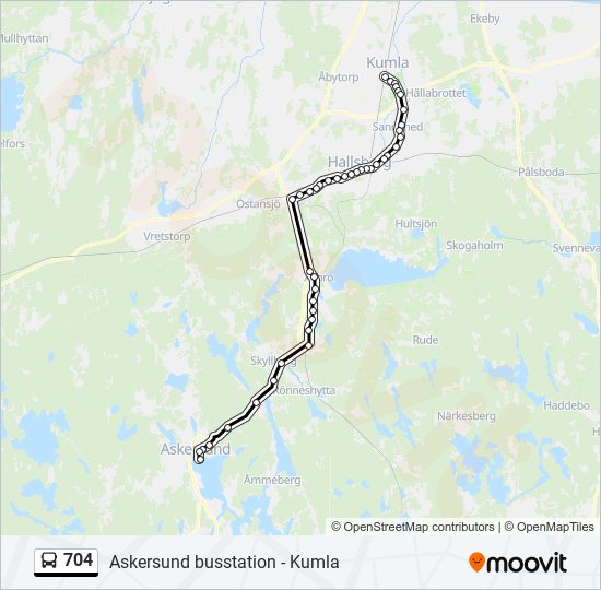 704 bus Line Map