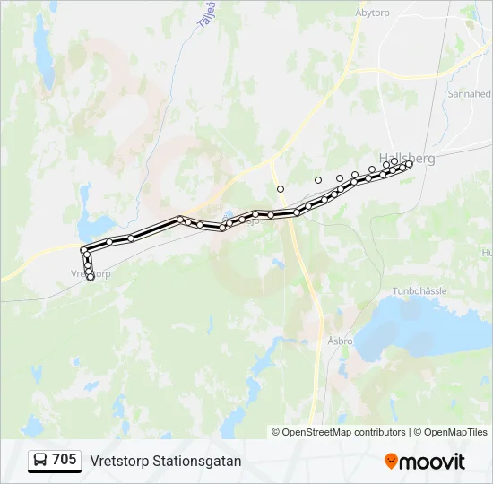 705 Bus Line Map