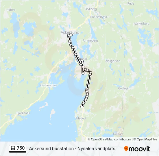 750 Bus Line Map