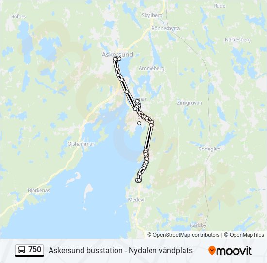 750 bus Line Map