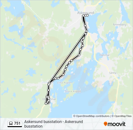 751 Bus Line Map