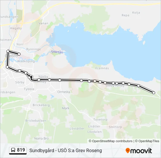819 Bus Line Map