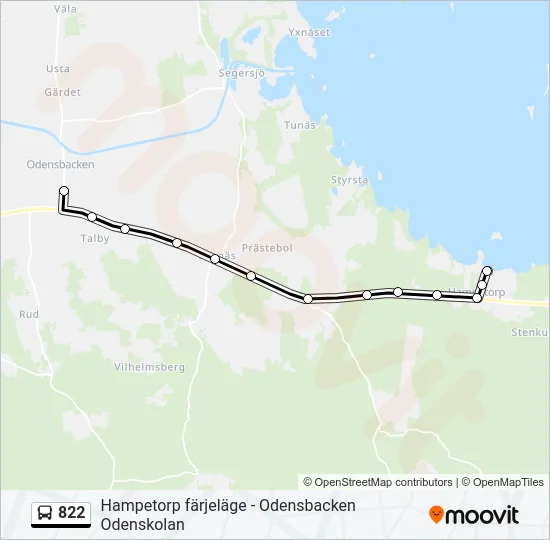 822 Bus Line Map