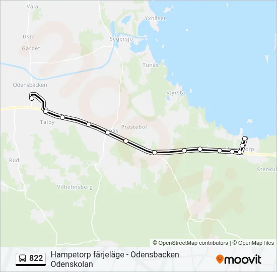 822 Bus Line Map