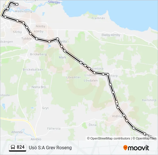 824 Bus Line Map