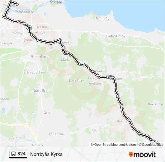 824 Bus Line Map
