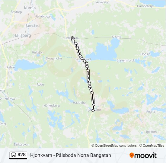 828 bus Line Map