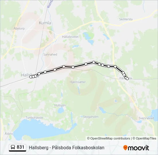 831 Bus Line Map