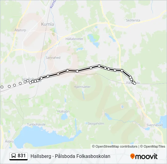 831 Bus Line Map