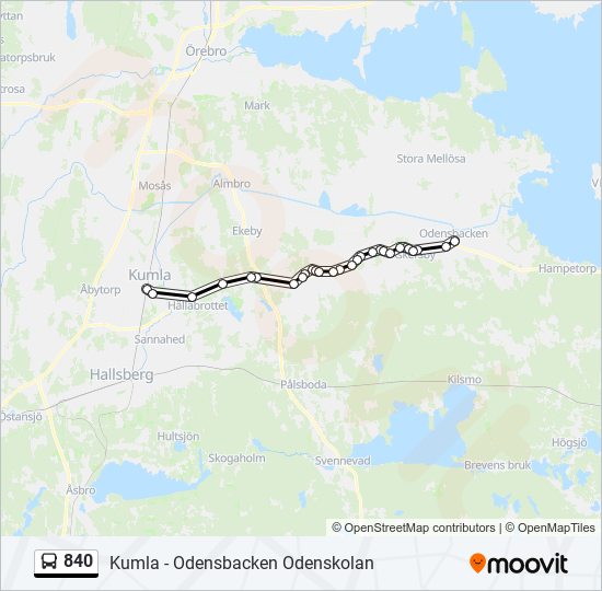 840 bus Line Map