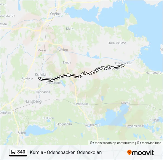 840 Bus Line Map