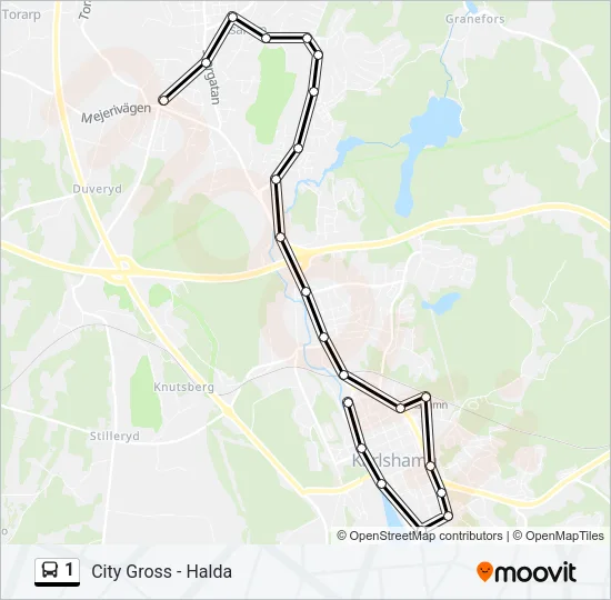 1 Bus Line Map