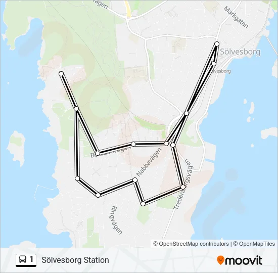 1 Bus Line Map