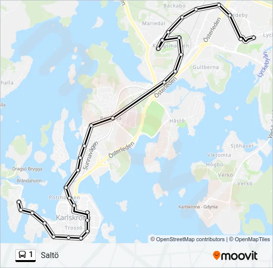 1 Bus Line Map