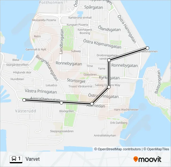 1 Bus Line Map