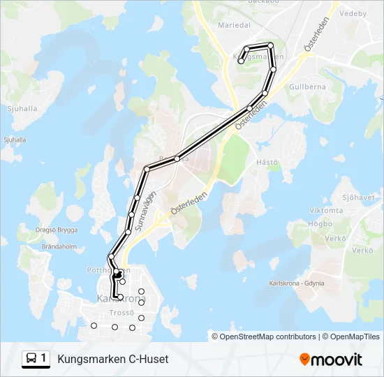 1 Bus Line Map