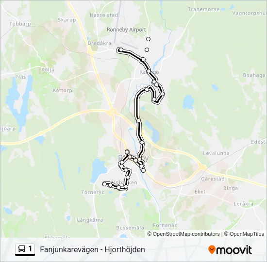 1 Bus Line Map