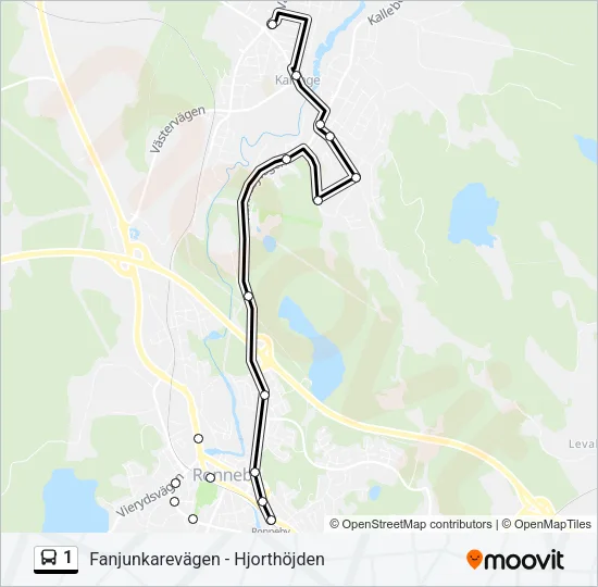 1 Bus Line Map