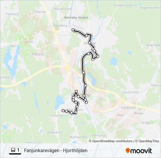1 Bus Line Map