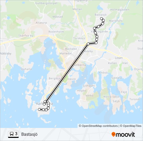 3 Rutt: Tidtabeller, Hållplatser & Kartor - Bastasjö (Uppdaterat)