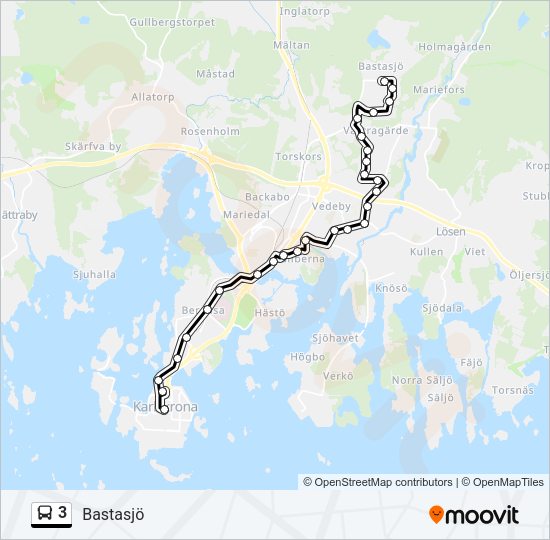 3 Bus Line Map