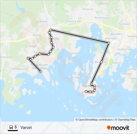 5 Bus Line Map