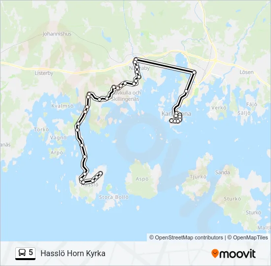 5 Bus Line Map