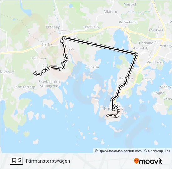 5 Bus Line Map