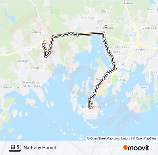 5 Bus Line Map