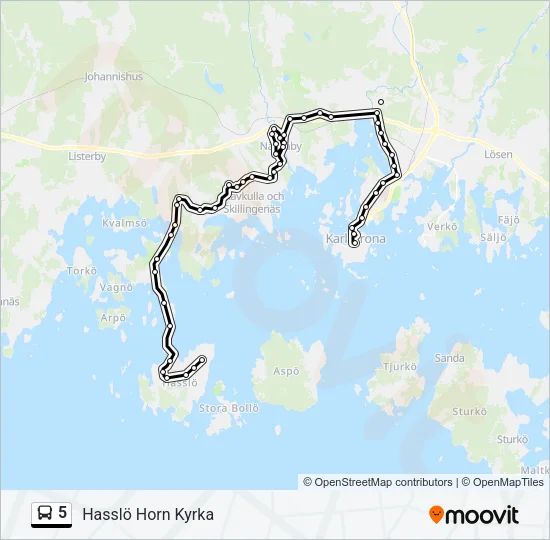 5 Bus Line Map