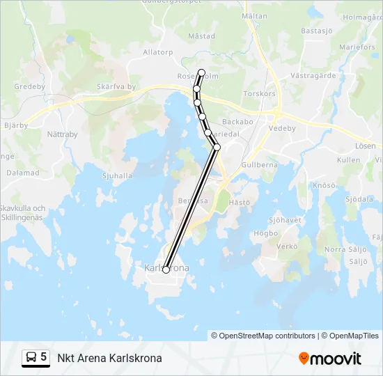 5 Bus Line Map