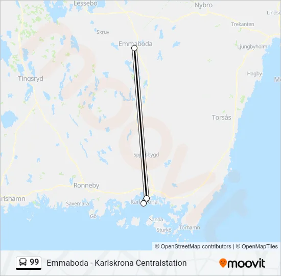 99 Bus Line Map