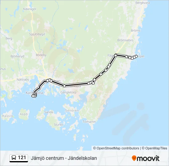 121 Bus Line Map