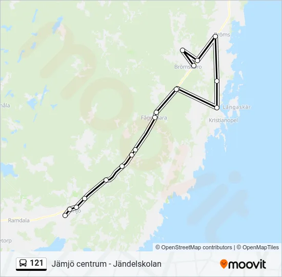 121 Bus Line Map