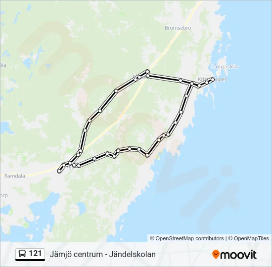 121 Bus Line Map
