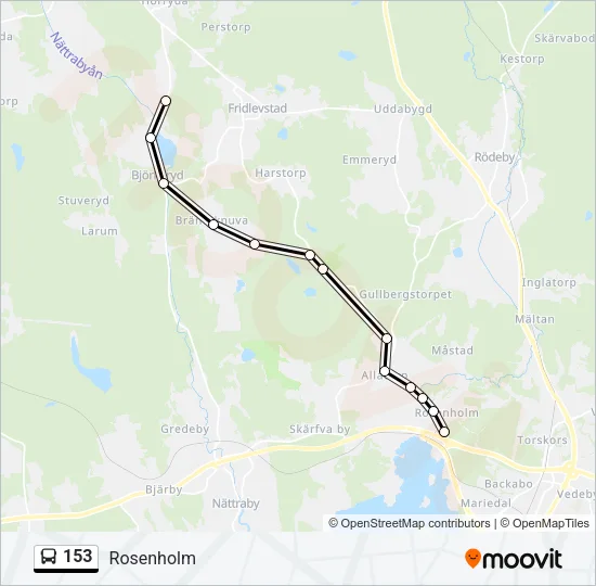 153 Bus Line Map