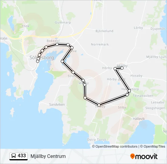 433 Bus Line Map