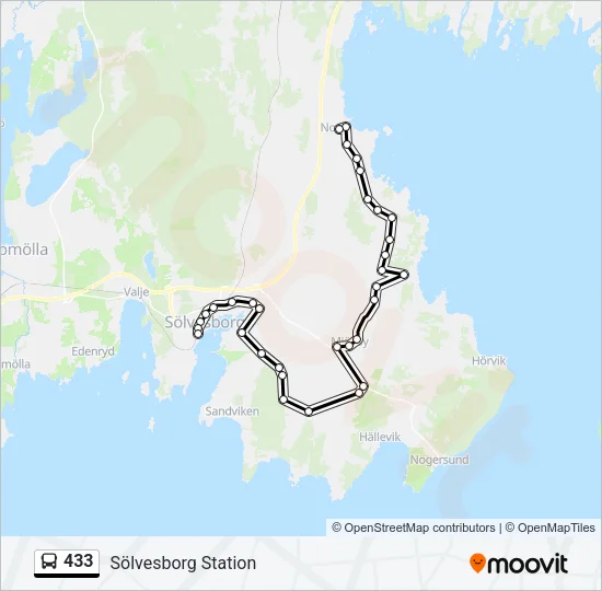 433 Bus Line Map