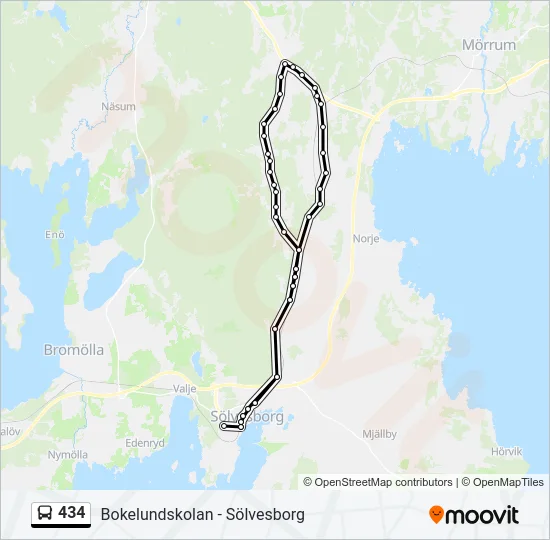 434 Bus Line Map