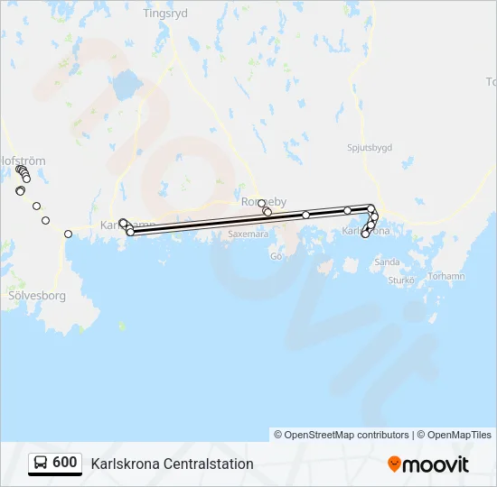 600 Bus Line Map