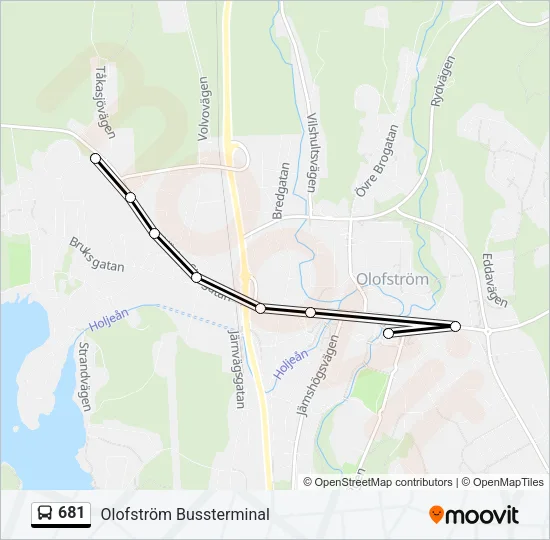 681 Bus Line Map