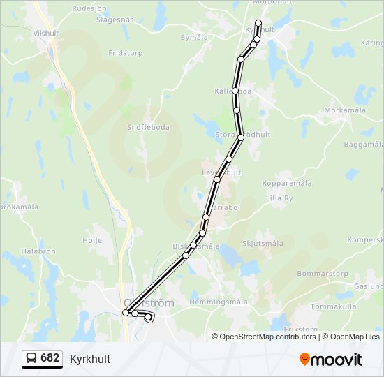 682 Rutt Tidtabeller, Hållplatser & Kartor Kyrkhult (Uppdaterat)