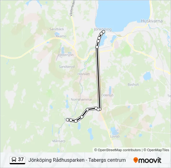 37 Bus Line Map