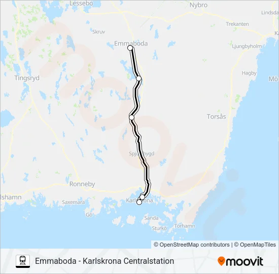 KRÖSATÅG Train Line Map