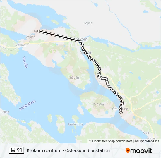 91 Bus Line Map