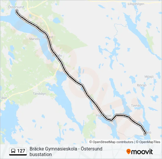 127 Bus Line Map