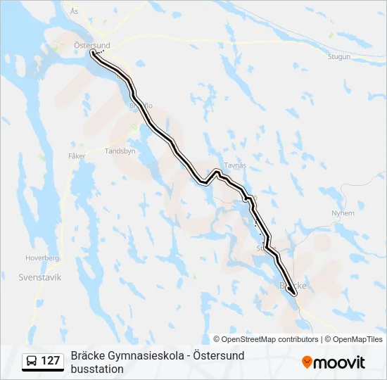127 Bus Line Map