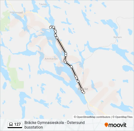 127 Bus Line Map